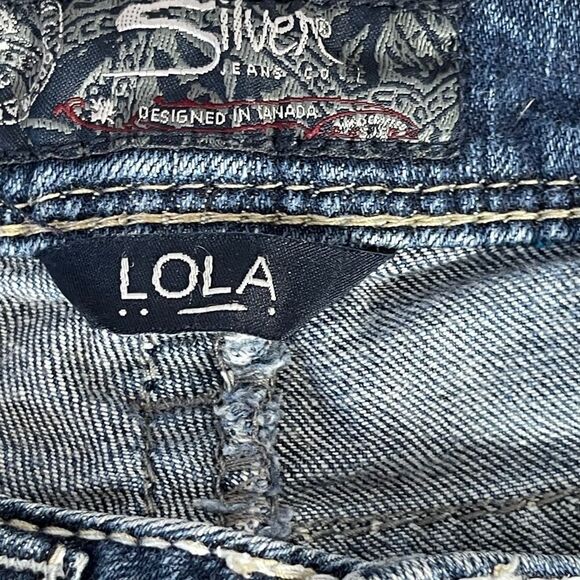 Silver Lola Distressed Bootcut Jeans Sz 28 X 33 - Picture 9 of 13